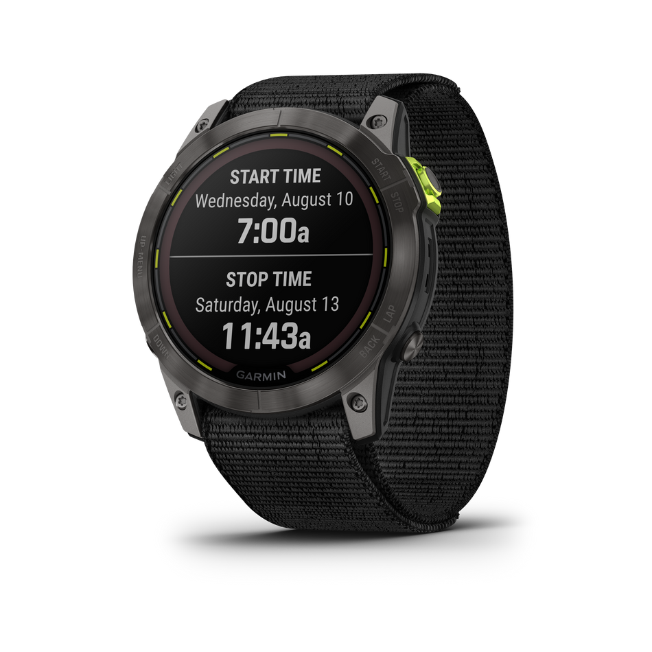 Garmin Enduro™, Carbon Grey DLC-titanium med sort nylon UltraFit-rem 