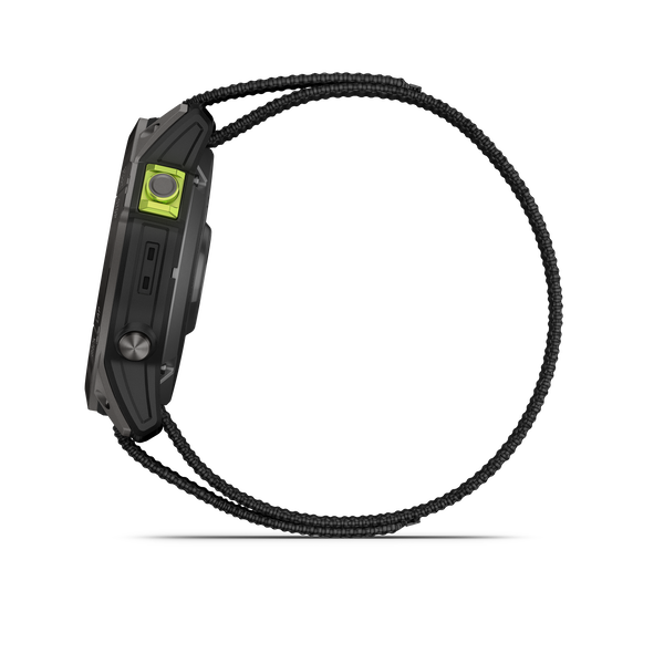 Garmin Enduro™, Carbon Grey DLC-Titanium mit schwarzem UltraFit-Nylonarmband 