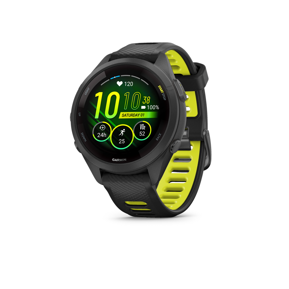 Forerunner 265S - Zwart / Amp Yellow Siliconen band