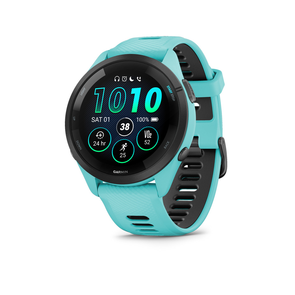 Forerunner 265 - Aqua / Zwarte Siliconen band