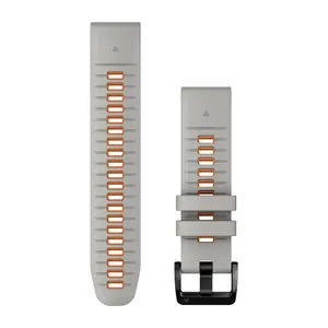 Garmin Band QuickFit 22 mm Fog Gray/Ember Orange Siliconen