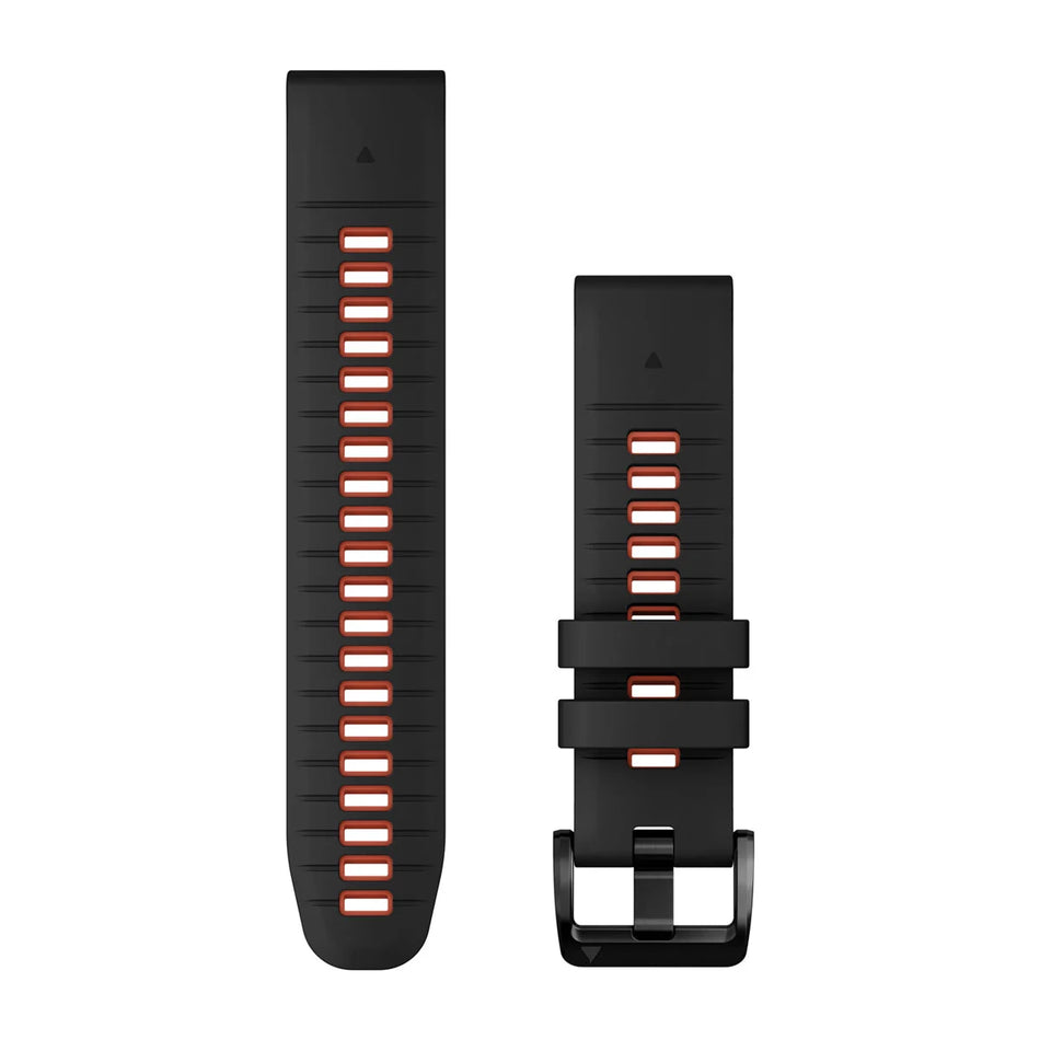 QuickFit band - Siliconen - 22 mm - Black/Flame Red