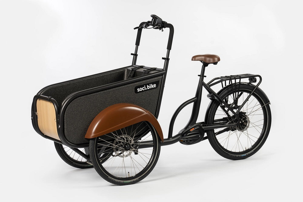 SociBike – Bakfiets - Nightrider - RAL 9004 (Zwart) Doornbikes