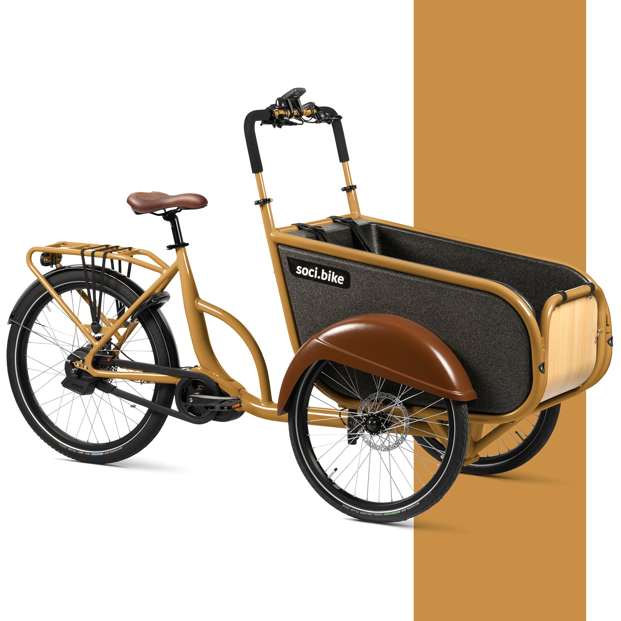 SociBike - Bakfiets – RAL 1024 (Okergeel) Doornbikes