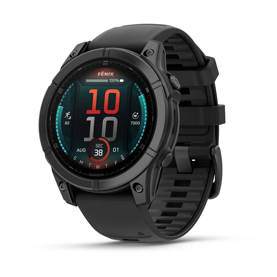 fenix E – AMOLED - Slate Grey staal - Black siliconen band