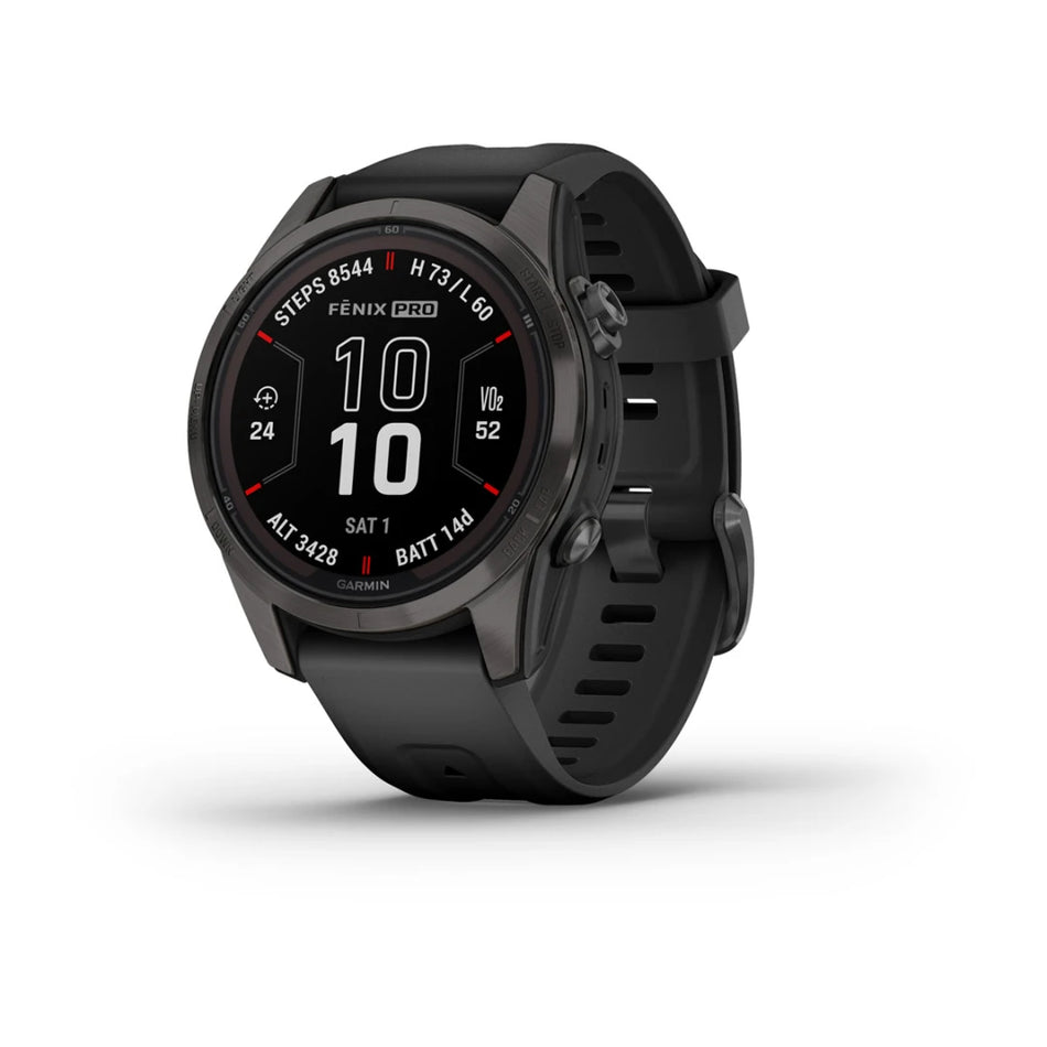 fenix 7S Pro - Sapphire Solar - Carbon Grey DLC Titanium - Black band