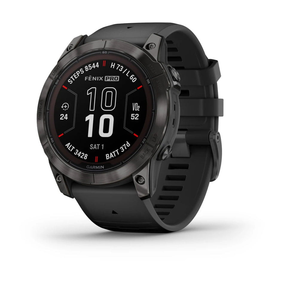 fenix 7X Pro – Sapphire Solar - Carbon Grey DLC Titanium - Black band