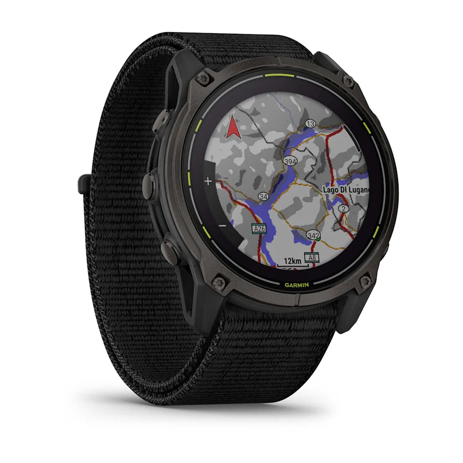 Garmin Enduro™, Carbon Grey DLC-titanium med sort nylon UltraFit-rem 