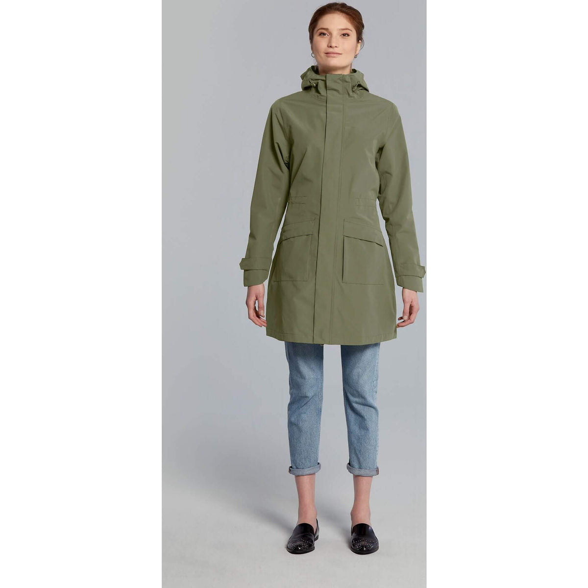 Basil Regenjas Mosse Parka Dames Olive Green Basil