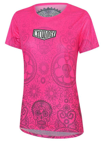 Cycology Day of the Living (Pink) Sport T-shirt til kvinder