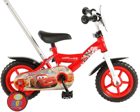 Disney Cars Børnecykel med skubbestang 10 tommer