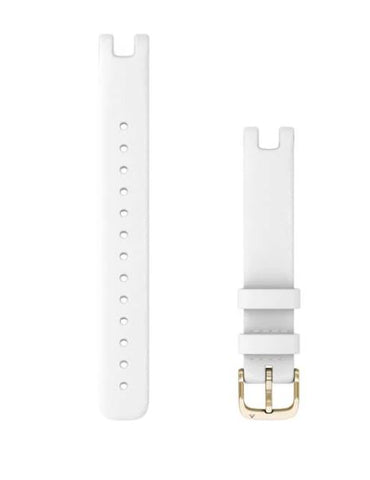 Lily™-stropper (14 mm), hvidt italiensk læder med let guldbeslag 