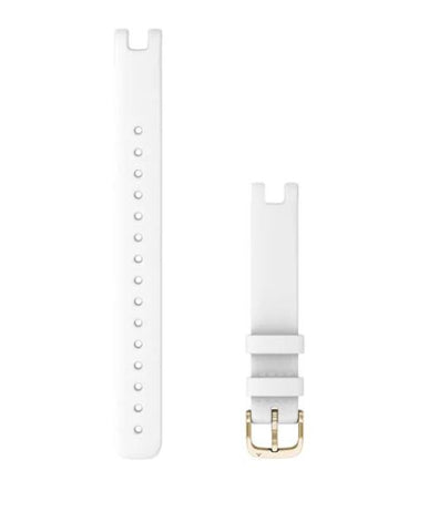 Lily™-stropper (14 mm), hvidt italiensk læder med let guldbeslag (lang) 