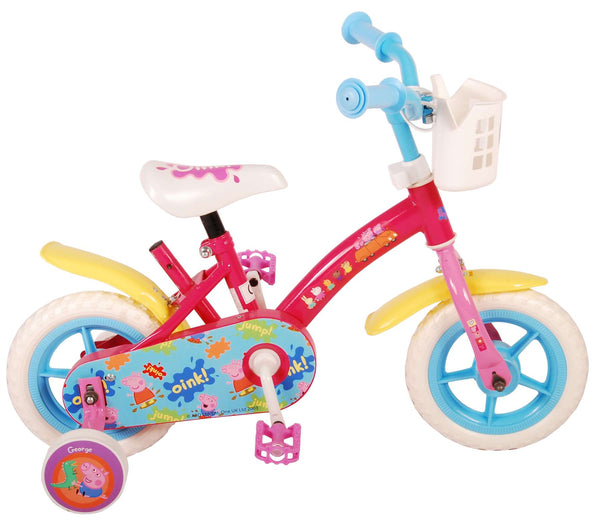 Peppa Pig Kinderfiets - 10 inch - Roze/Blauw Doornbikes