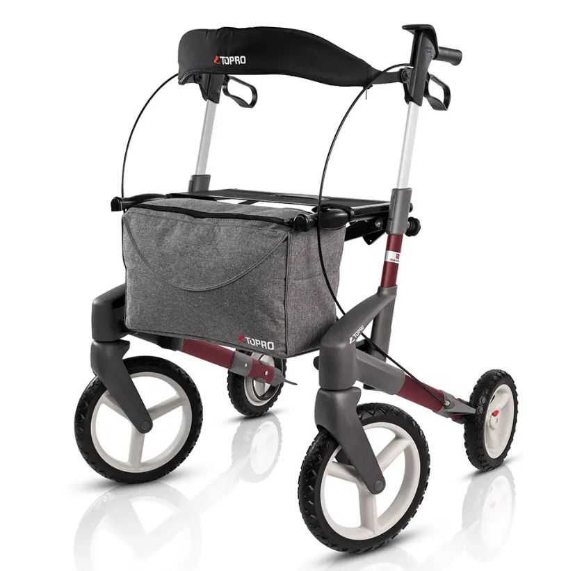 Rollator Topro Olympos ATR Off-road met Rugsteun 150-195 cm / < 150 kg Rood Topro