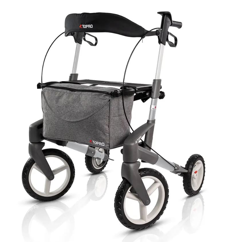 Rollator Topro Olympos ATR Off-road met rugsteun 140-195 cm < 150 kg Zilver Topro