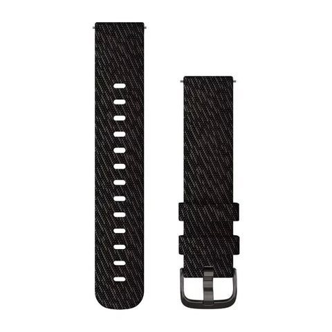 Garmin Quick Release Nylon Strap-20 mm-Sort Peber-Skifergrå lås