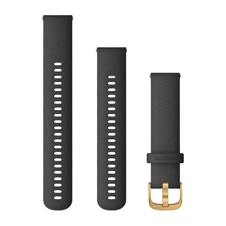 Garmin Quick Release Siliconen band - 20 mm - Zwart gouden gesp Garmin