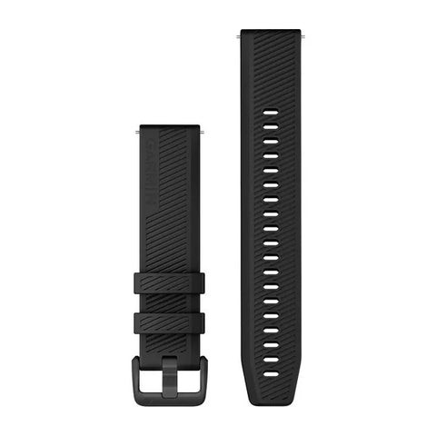 Garmin Quick Release Siliconen band - 20 mm - Zwart zwarte rvs gesp